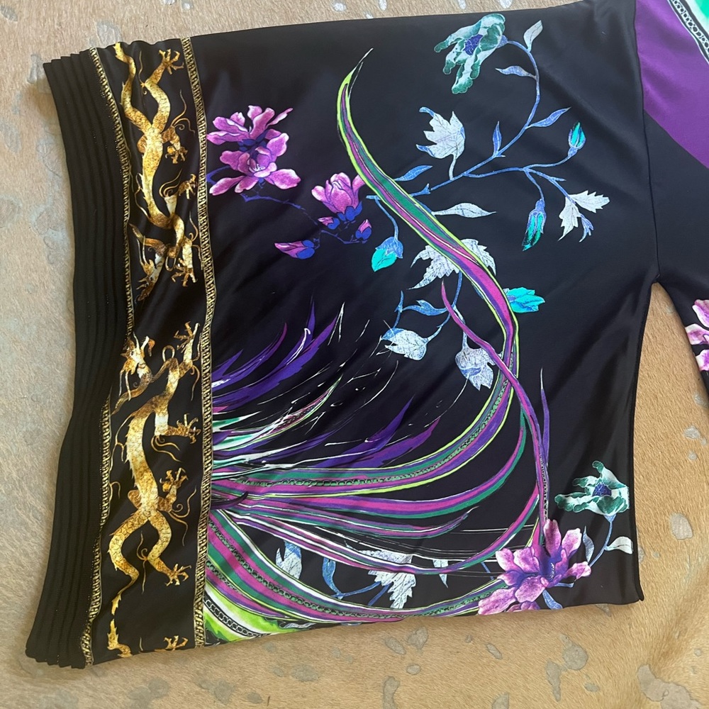 Dramatic Roberto Cavalli One Shoulder Kimono Slee… - image 2